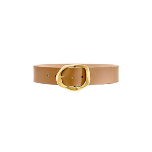 B-Low the Belt Tan Leather Belt with Gold Buckle